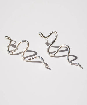 Asp Serpent Snake Earrings 