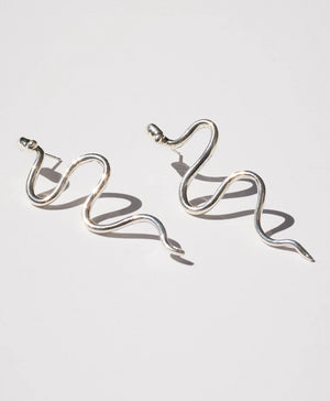 Asp Serpent Snake Earrings 